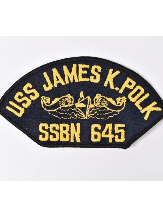None Other - SSBN-645 USS James K. Polk U.S Navy 1965 Benjamin F. Submarine 5" Cap Hat Patch